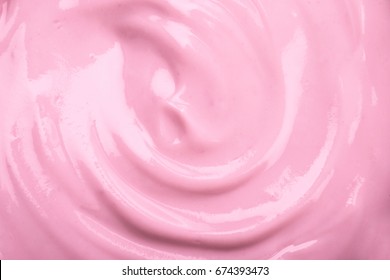 close up pink creamy homemade blueberries or strawberries yogurt texture background