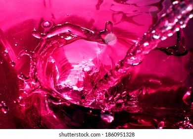 Close Up Of Pink Water Splash