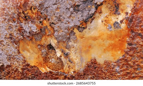 Close up of pitting corrosion of a metal surface