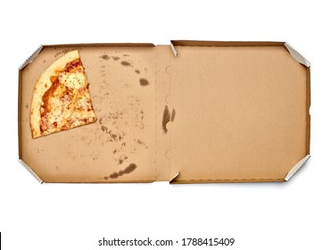 Close Up Of A Pizza In The Box On White Backgroubd