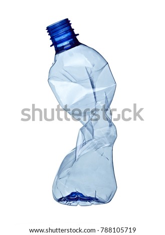 close up of a  plastic bottle on white background