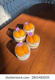 Close up plastic can of Thai Plango (Sweet yellow Marian plum) cheese pie