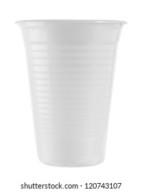 Close Up Of Plastic Cup On White Background