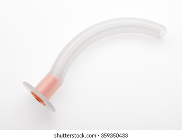 Close up of plastic endotracheal tube isolated on white background. Clipping path included.