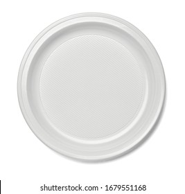 Close Up Of A Plastic Plate On White Background