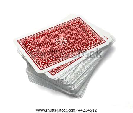 close up of  playing cards poker game on white background with clipping path