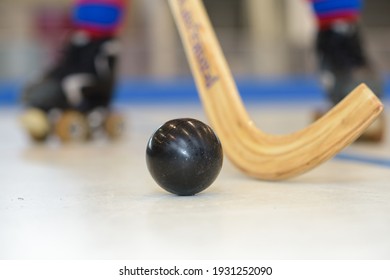 Close Up Of Playing Roller Hockey