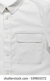 Close Up Pocket On A White Shirt 
