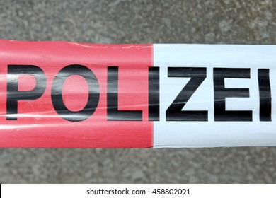 Close Up Of Police Barricade Tape In Hamburg, Germany