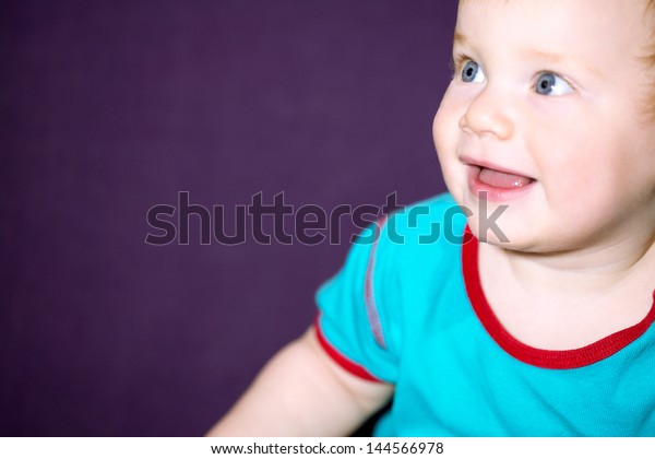 Close Portrait Baby Boy Half Face Stock Photo Edit Now