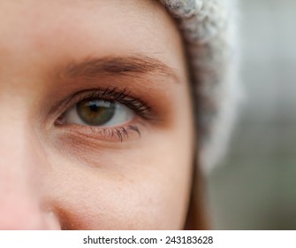 A close up portrait of a beautiful brunette. - Shutterstock ID 243183628