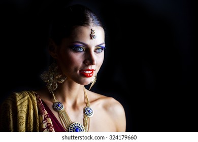 Close Portrait Beautiful Eastern Woman On Stock Photo 324179660 ...