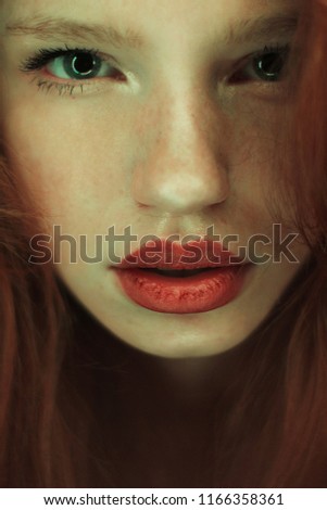 Similar – Image, Stock Photo Indian Make-up Lipstick