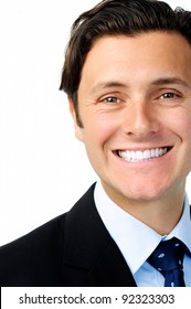 Close Up Portrait Of A Charming Man In A Business Suit