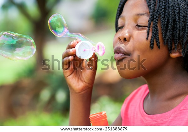 Close Portrait Cute African Girl Braids Stock Photo 251388679 ...