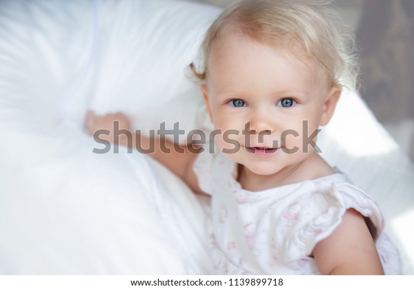 Close Portrait Cute Baby Girl Big Stock Photo Edit Now 1139899718