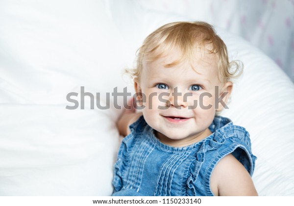 Close Portrait Cute Baby Girl Big Stock Photo Edit Now 1150233140
