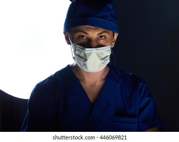 close up portrait of doctor in surgeory in clinic