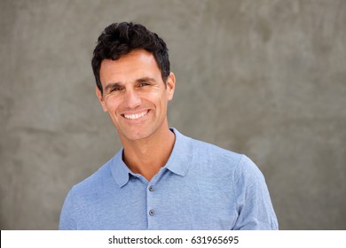 Close Up Portrait Of Handsome Older Man Smiling