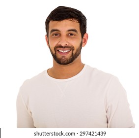 Close Up Portrait Of Happy Young Indian Man