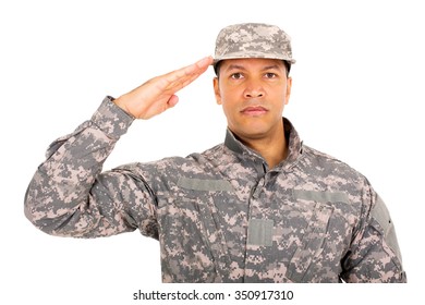 Close Portrait Military Soldier Saluting Stock Photo 350917310 ...