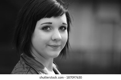 Close Portrait Pretty Girl Black White Stock Photo 187097630 | Shutterstock