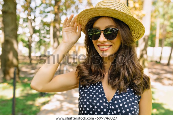 Close Portrait Pretty Woman Looking Camera Stock Photo Edit Now