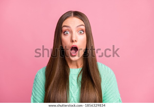 Close Portrait Terrified Impressed Person Open Stock Photo 1856329834 ...