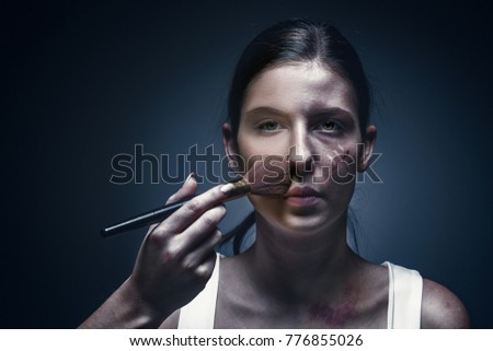 Similar – Image, Stock Photo Ouch! Young woman