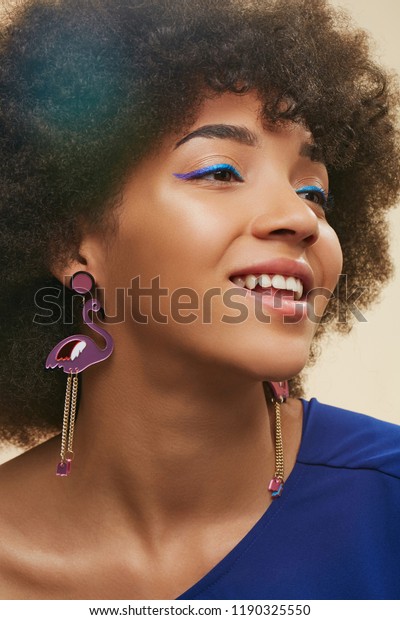 Close Portrait Young African Lady Short Stock Photo Edit Now