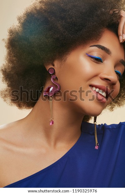 Close Portrait Young African Lady Short Stock Photo Edit Now