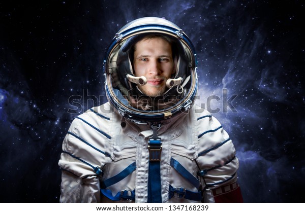 close up portrait of young\
astronaut completed space mission. Elements of this image furnished\
by nasa
