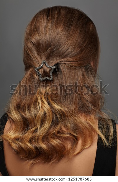 Close Portrait Young Lady Brown Ombre Royalty Free Stock Image