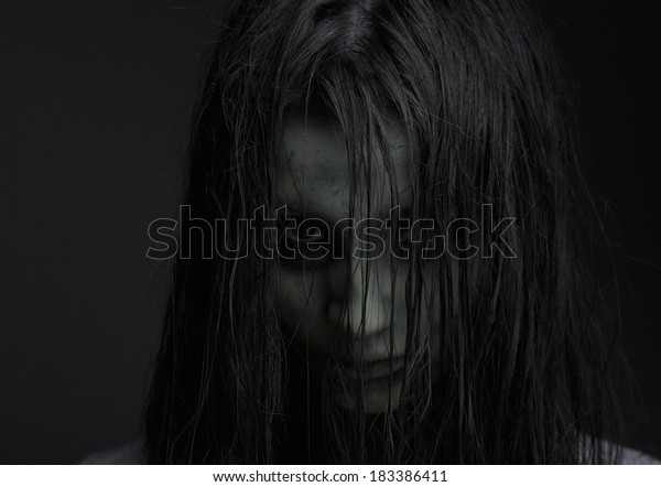 Close Portrait Zombie Girl Horror Expression Stock Photo 183386411 ...