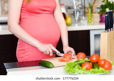 Close Pregnant Woman Knife On Kitchen Stock Photo 177776234 | Shutterstock