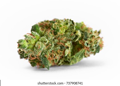 Close Up Prescription Medical Marijuana Strain AK-47 Strain On White Background