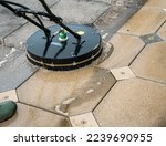 Close up Pressure Washing Driveway Surface Cleaning