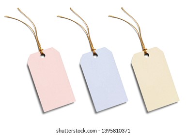 close up of  a price label note on white background