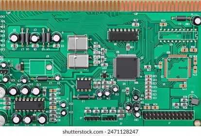Close up of printed green circuit board as background - Powered by Shutterstock - Get 15% off with code: PIKWIZARD15