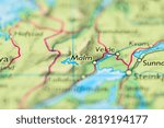 Close up printed map centered on Malm and Velde