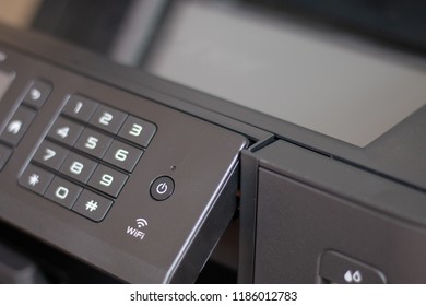 Close up of a  printer control panel