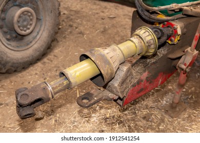 Close Up Of A Pto Shaft On A Farm Machine With A Missing Pto Guard