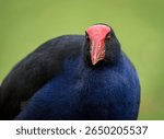Close up of Pukeko or purple swamphen