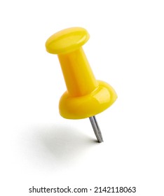 close up of push pin paperclip on white background