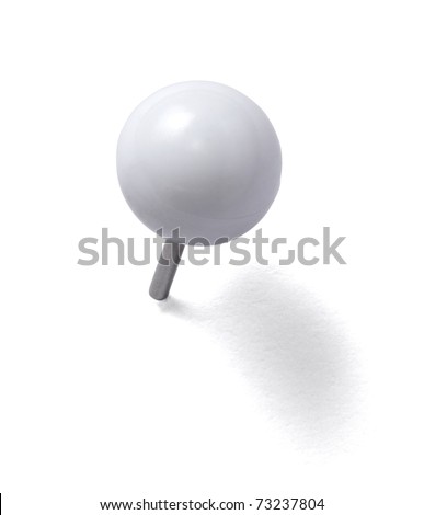 close up of a pushpin on white background with clipping path