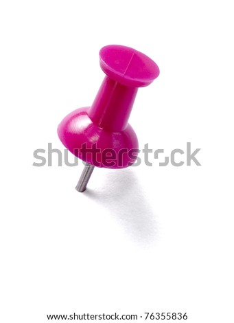 close up of a pushpin on white background with clipping path