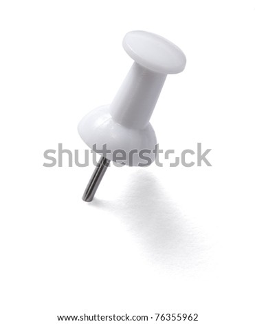 close up of a pushpin on white background with clipping path