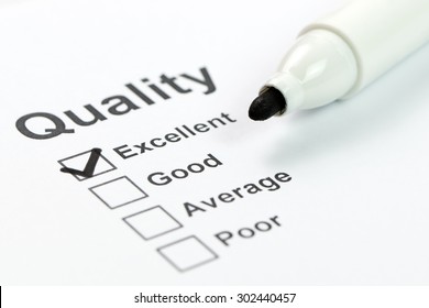Close up of quality control form and marker - Shutterstock ID 302440457