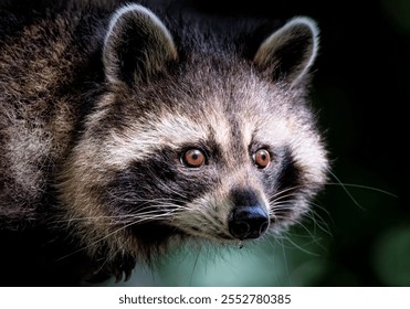 A close up of a Raccoon