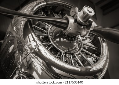 Close Up Of A Radial Engine